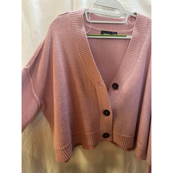 RD Style Oversized Button-Front Cardigan – Soft Pink – Size M - P2P 28” - Picture 5 of 8